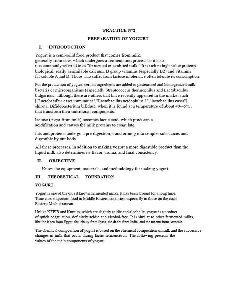 Yogurt Preparation Guide and Methods | PDF | Yogurt | Milk