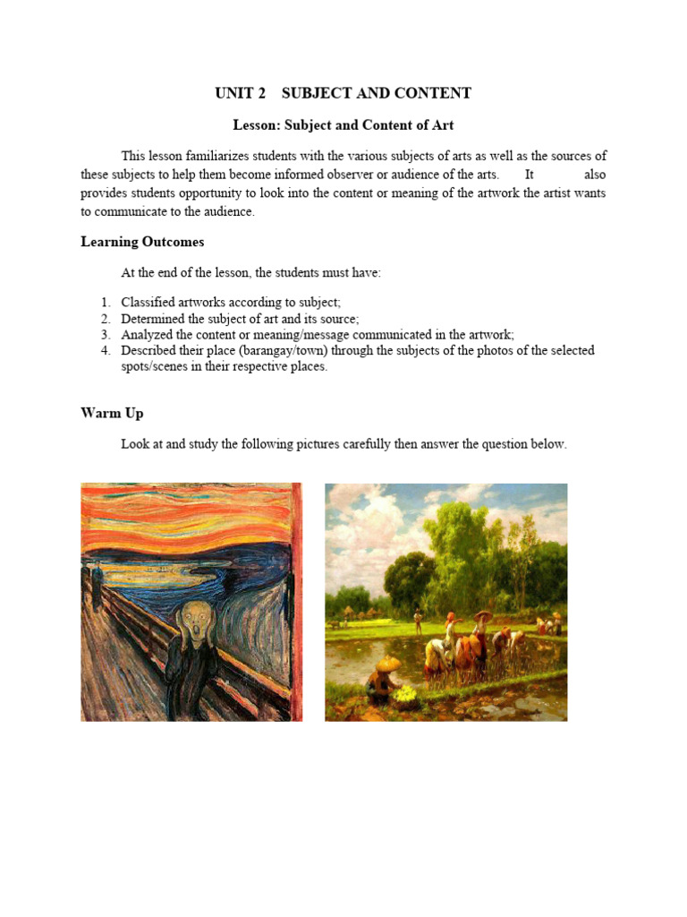Understanding Art: Subjects and Content | PDF | Portrait | Paintings