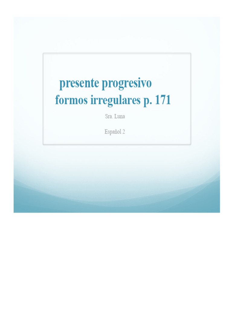 3B Presente Progresivo | PDF