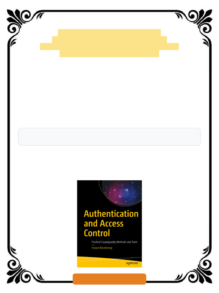 Authentication and Access Control Practical Cryptography Methods and ...