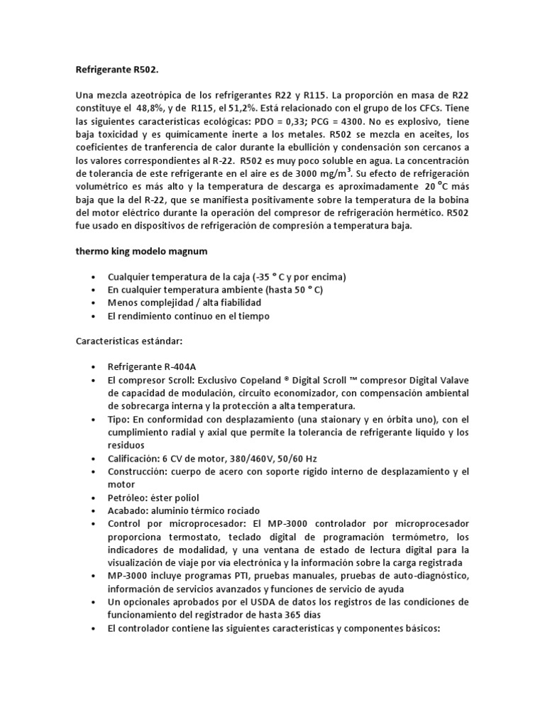 Refrigerante R502 | PDF | Refrigeración | Aluminio