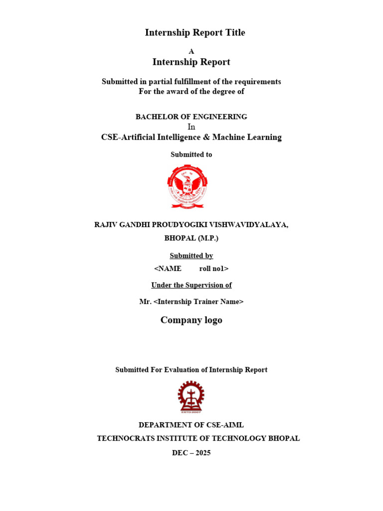 CSE-AIML Internship Report at RTSPL | PDF | Web Development | Databases