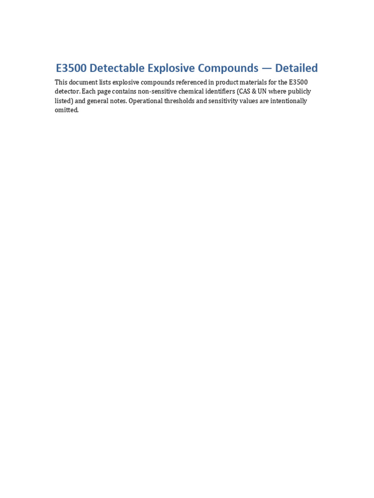 E3500 - Compounds - With - CAS - UN D | PDF | Gunpowder | Chemical ...