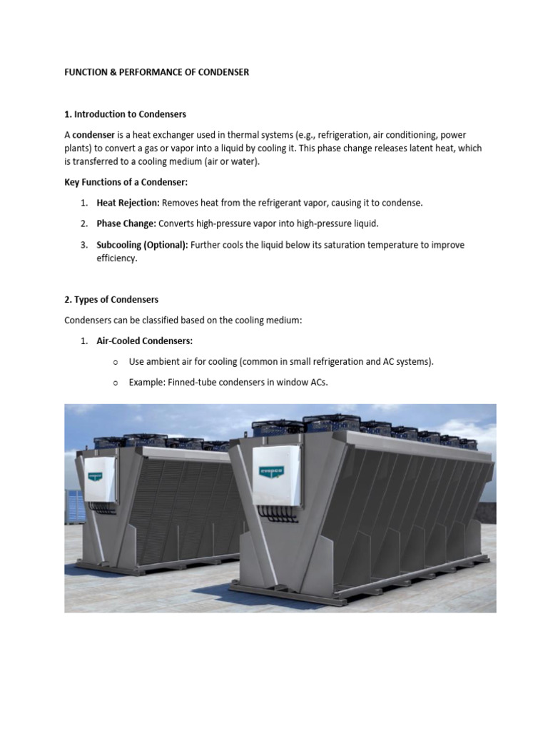 Condenser Functionality and Performance Guide | PDF
