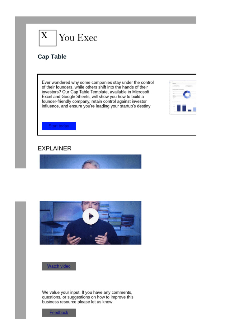 Cap Table Template for Startups | PDF | Stocks | Convertible Bond
