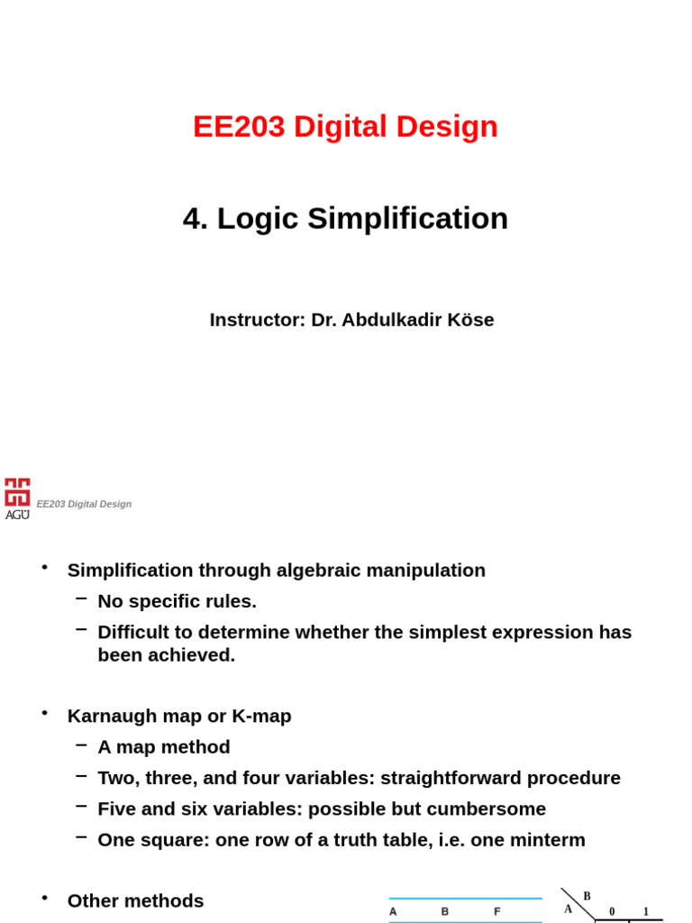 EE203 04 Logic Simplification | PDF | Mathematics Of Computing ...