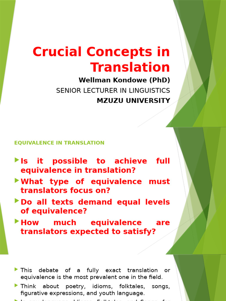 Key Concepts of Translation Equivalence | PDF | Translations | Linguistics