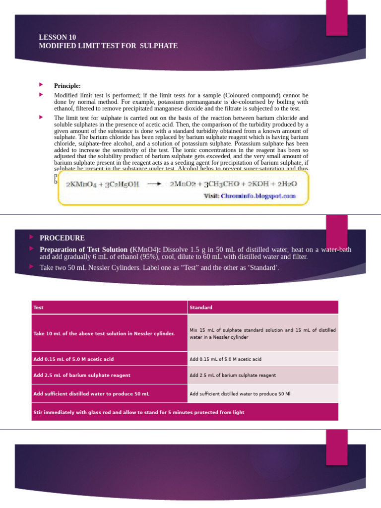 Modified Limit Tests for Sulphate and Chloride | PDF | Precipitation ...