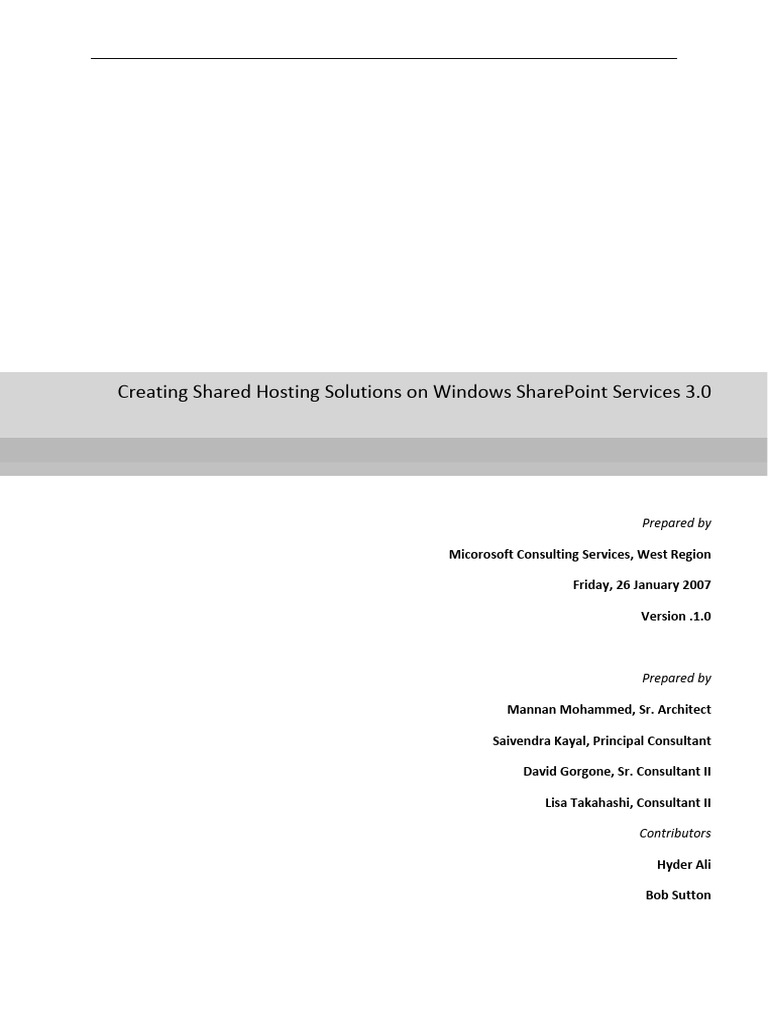Windows SharePoint Hosting Solutions | PDF | Share Point | Active Directory