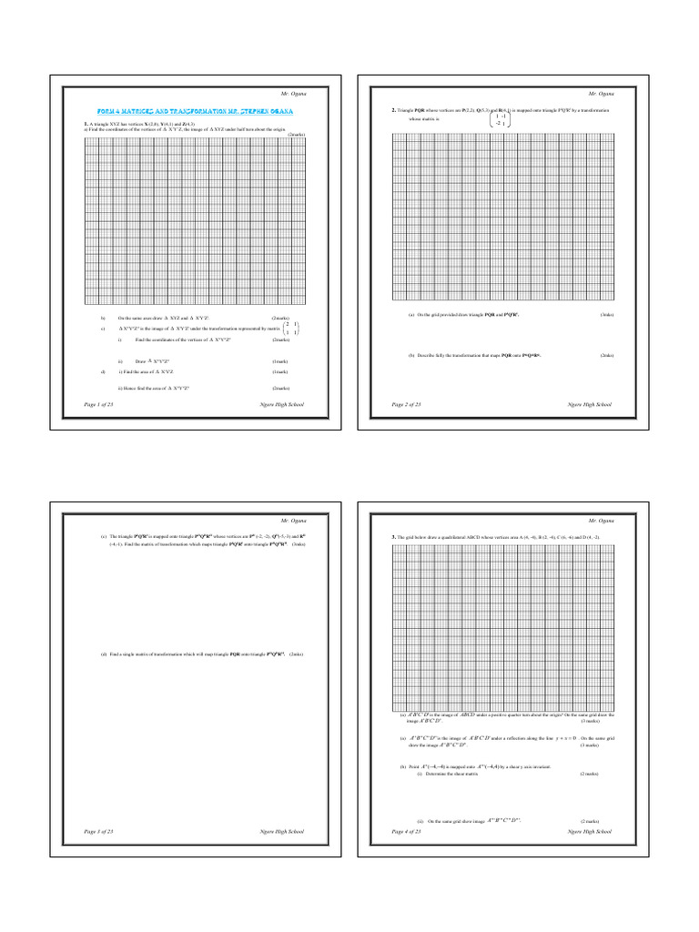 Matrices and Transformations in Geometry | PDF | Matrix (Mathematics ...