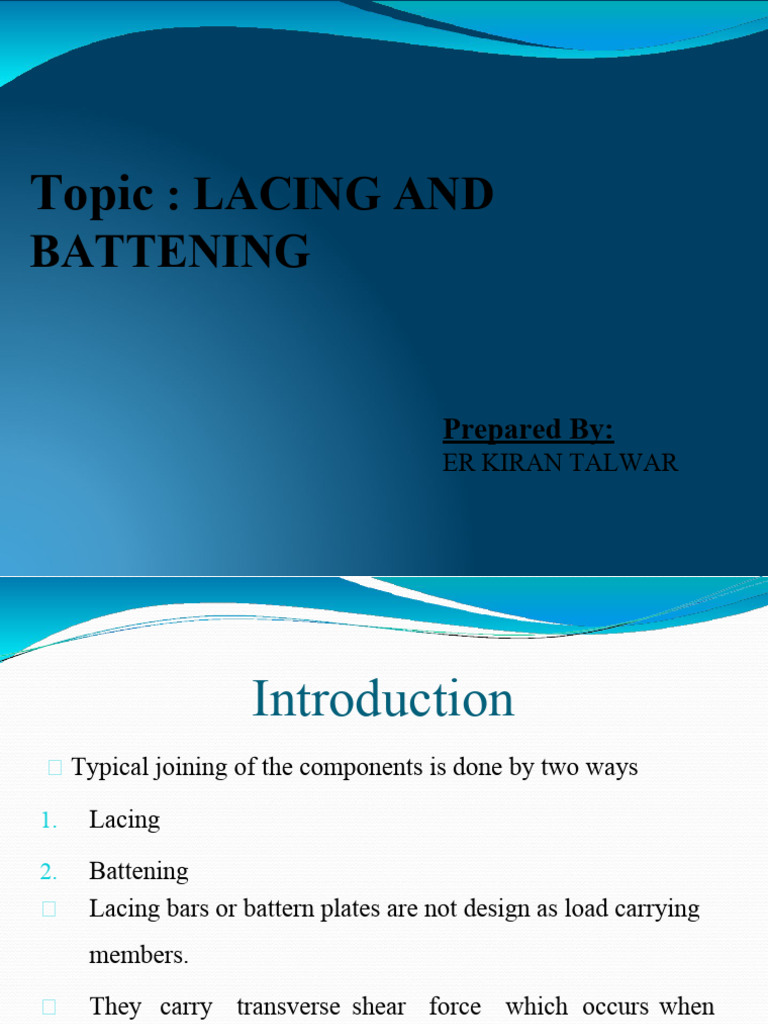 Lacing and Battening Design Guidelines | PDF | Column | Shear Stress
