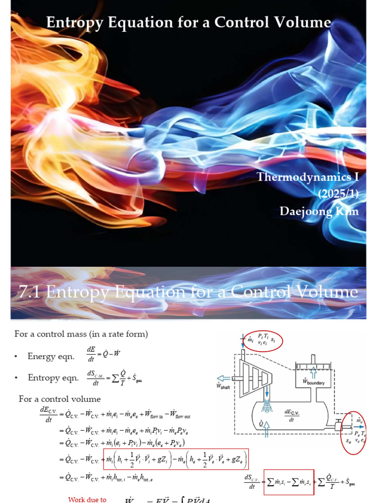 Control Volume Entropy Equation Guide | PDF | Thermodynamic Properties ...