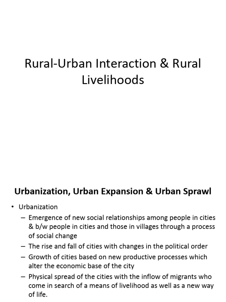 Rural-Urban Interaction - Rural Livelihoods | PDF | Waste Management ...