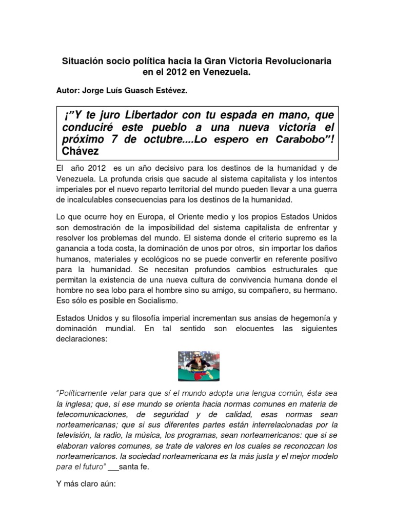 Hacia La Gran Victoria en La Batalla Electoral Del 2012 
