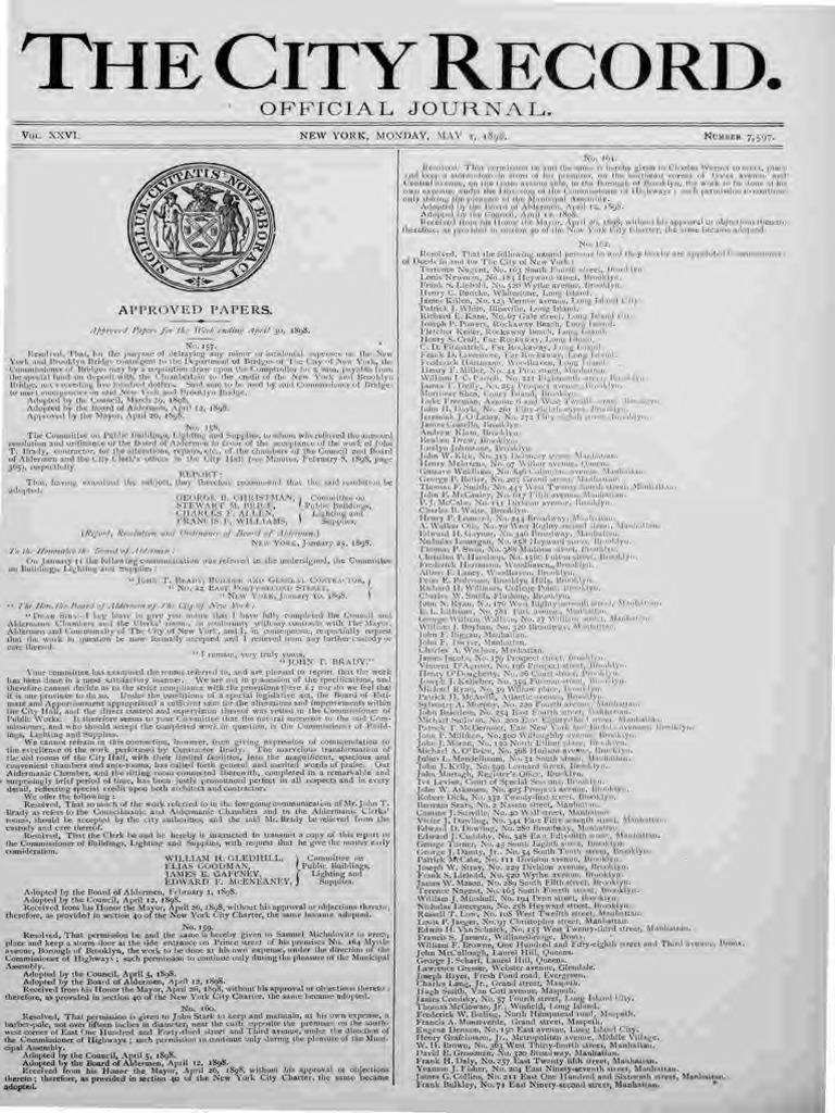 The City Record.: Official Journal | PDF | Public Law | Government ...