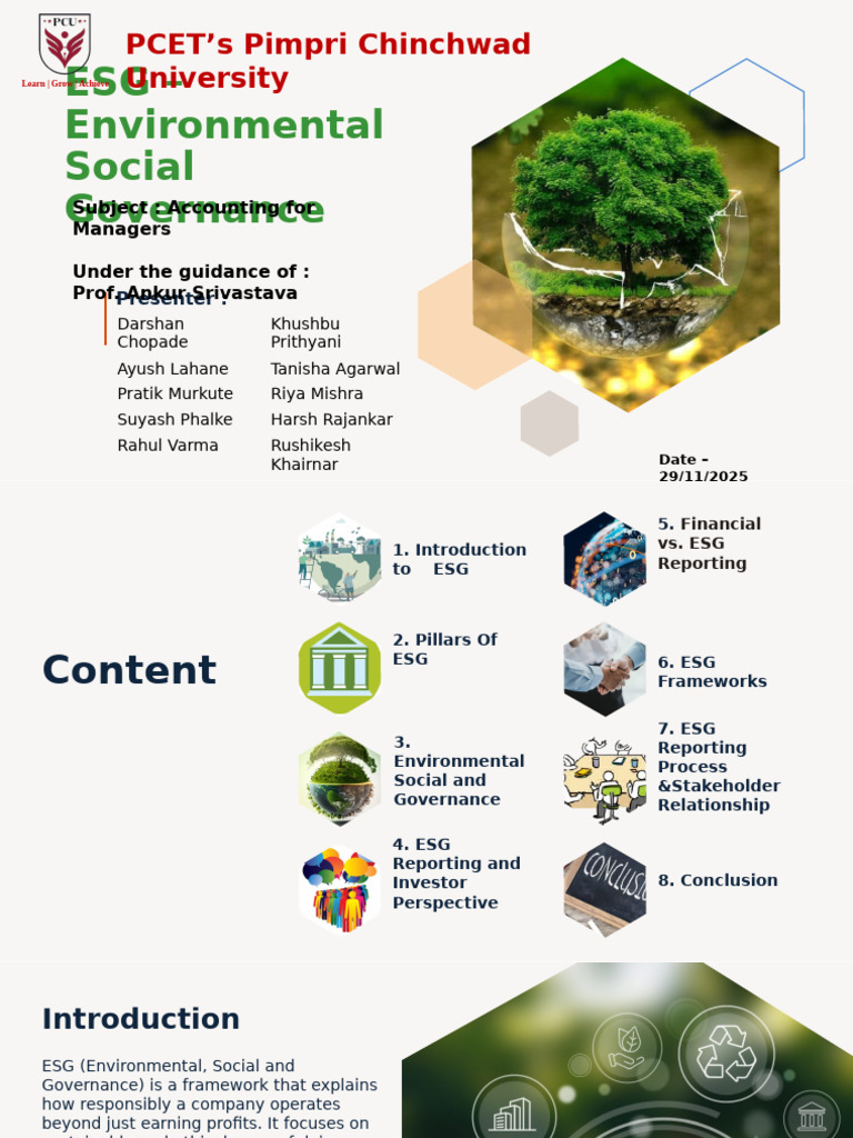 Understanding ESG: Key Concepts & Importance | PDF | Sustainability ...
