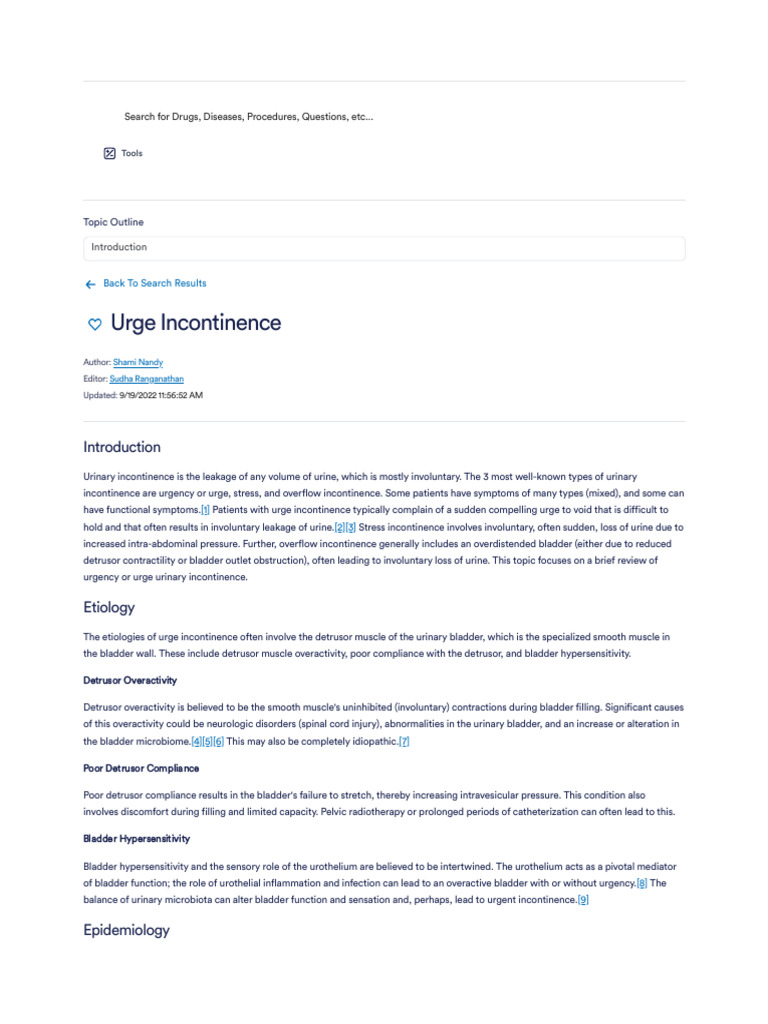 Urge Incontinence - Treatment & Management - Point of Care | PDF ...