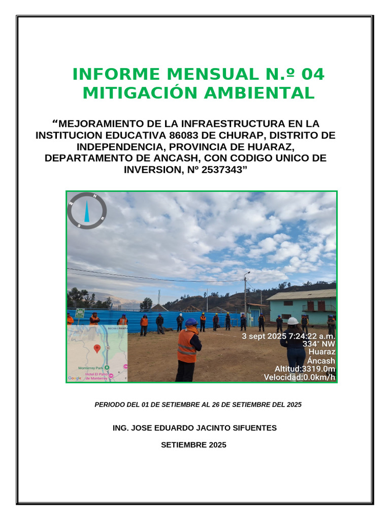Informe Mensual de Mitigación Ambiental | PDF | Residuos | Entorno natural