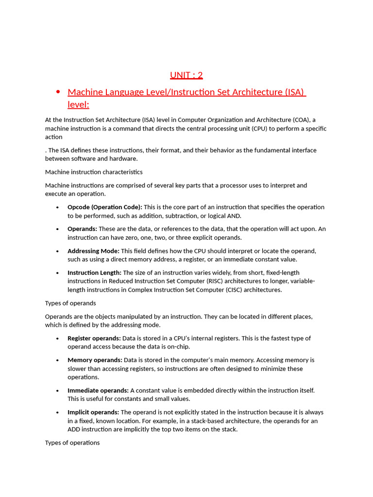 Understanding Machine Language and ISA | PDF | Random Access Memory ...