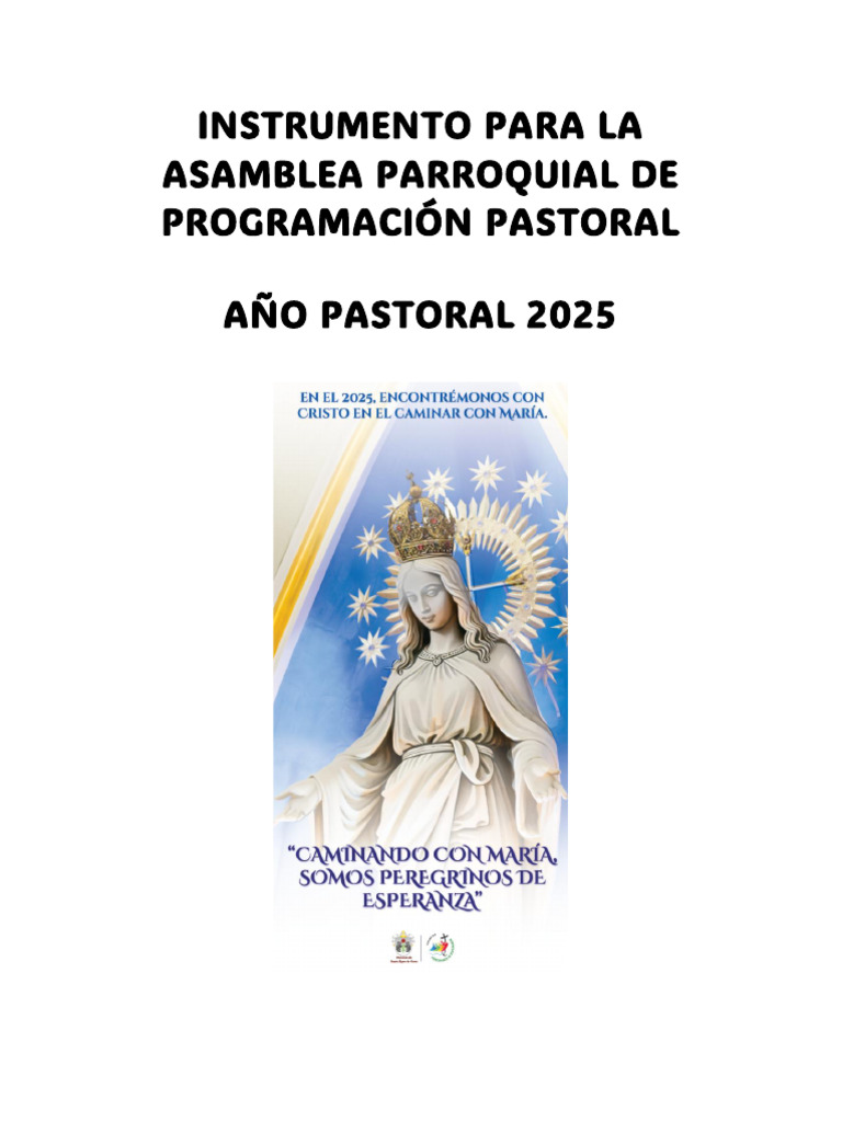Programación Pastoral Parroquial 2025 | PDF | María, madre de Jesús ...