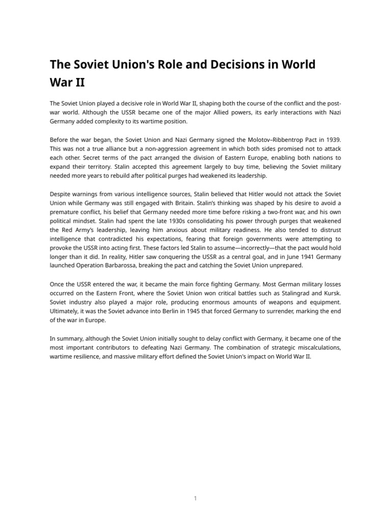Soviet Wwii Impact Essay | PDF | Soviet Union | World Politics