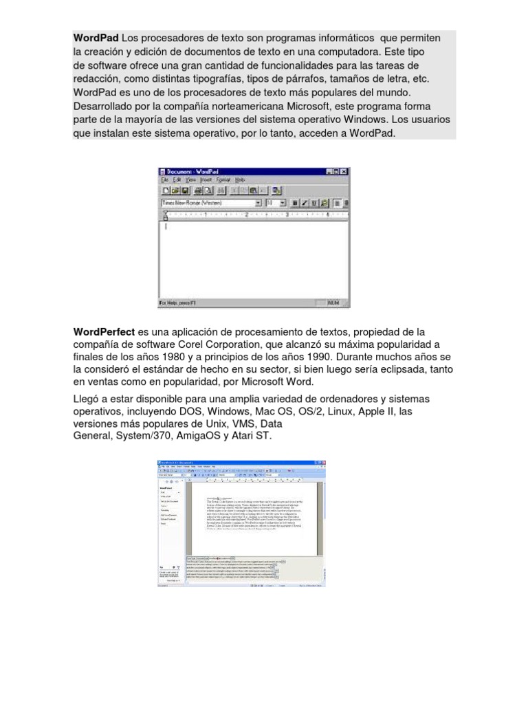 Historia y funciones de WordPad | PDF | Familias de sistemas operativos ...