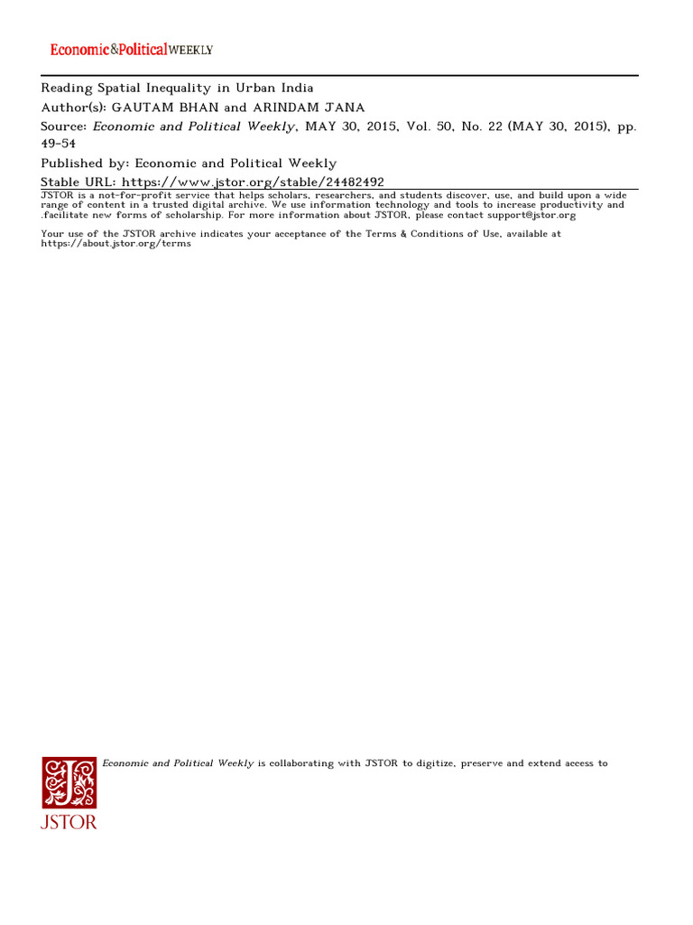 Spatial Inequality in Urban India Analysis | PDF | Principal Component ...