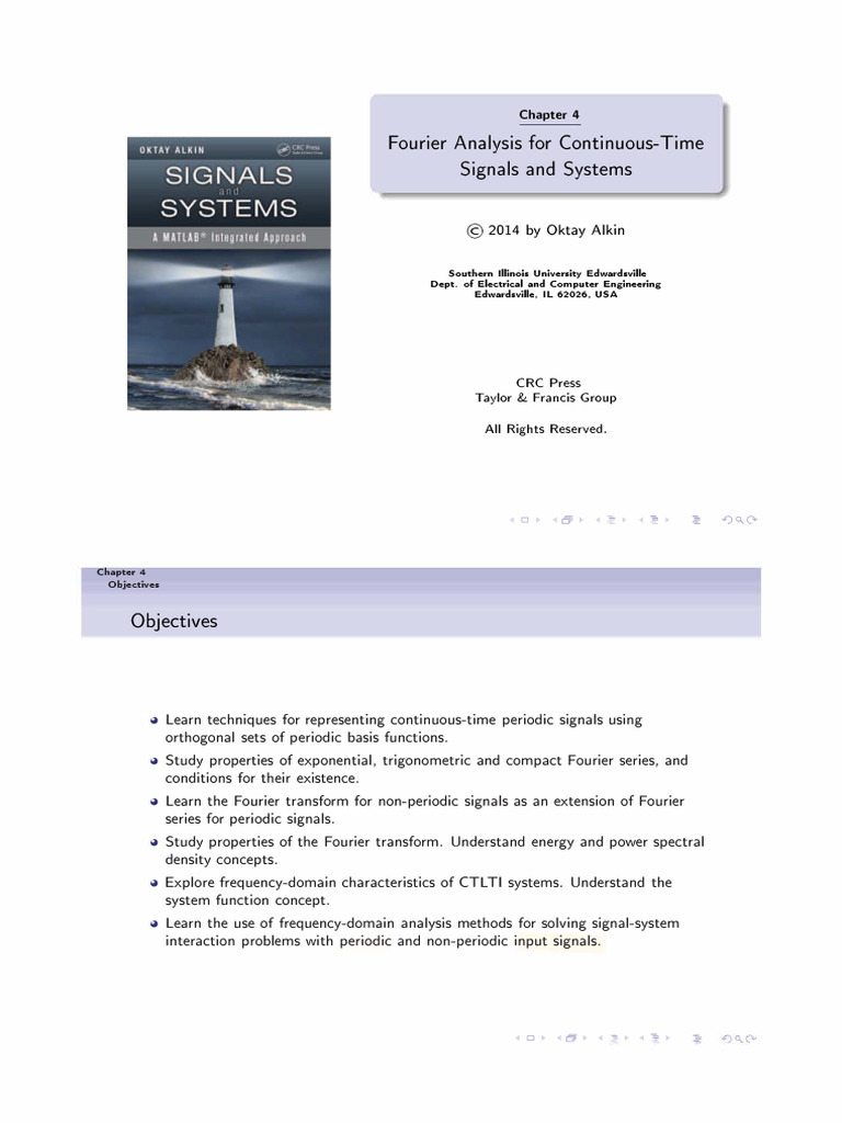 Fourier Analysis of Continuous-Time Signals | PDF | Fourier Series ...