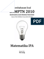 Pembahasan Soal SNMPTN 2010 Matematika IPA Kode 546