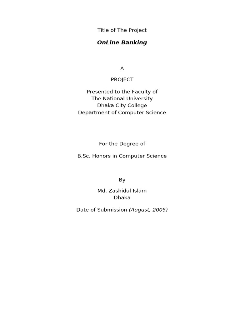 Online Banking System Project Overview | PDF | System | Software