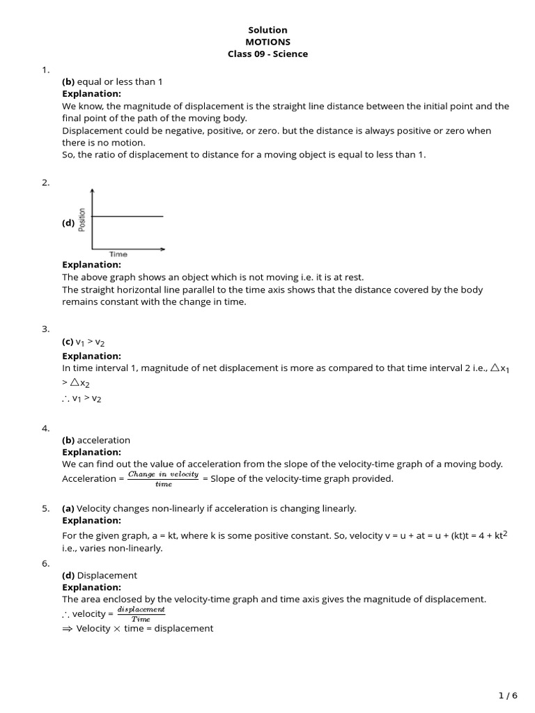 Understanding Motion: Displacement, Velocity, and Acceleration | PDF ...