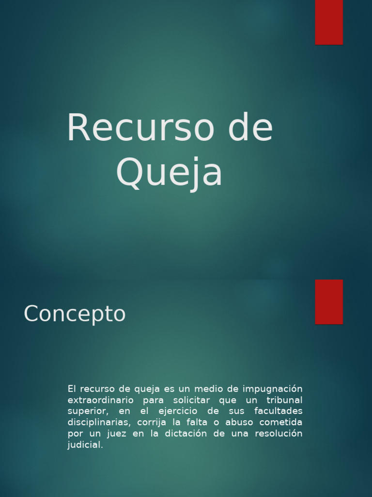 Recurso de Queja: Concepto y Procedimiento | PDF | Sentencia (ley ...