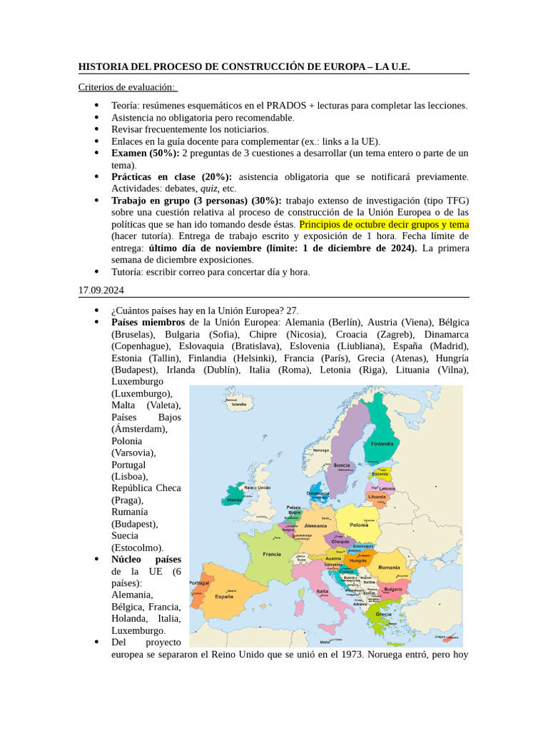 Proceso de Construcción de la UE | PDF | Unión Europea | Comunidad ...