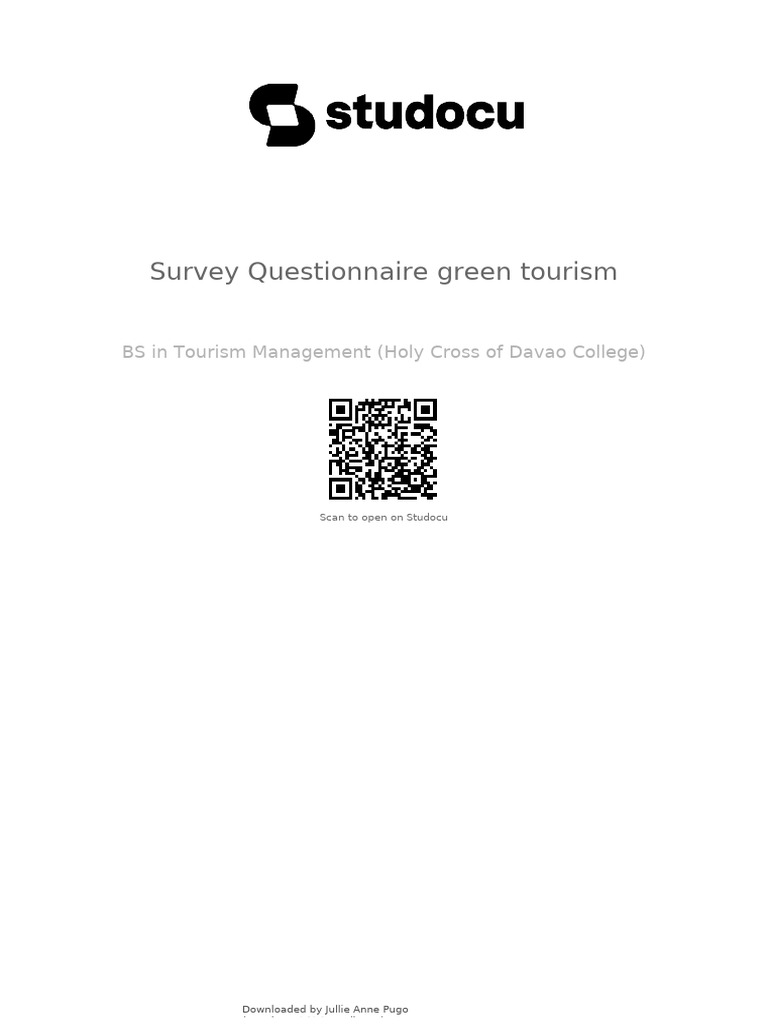 Green Tourism Survey Questionnaire | PDF | Tourism | Natural Environment