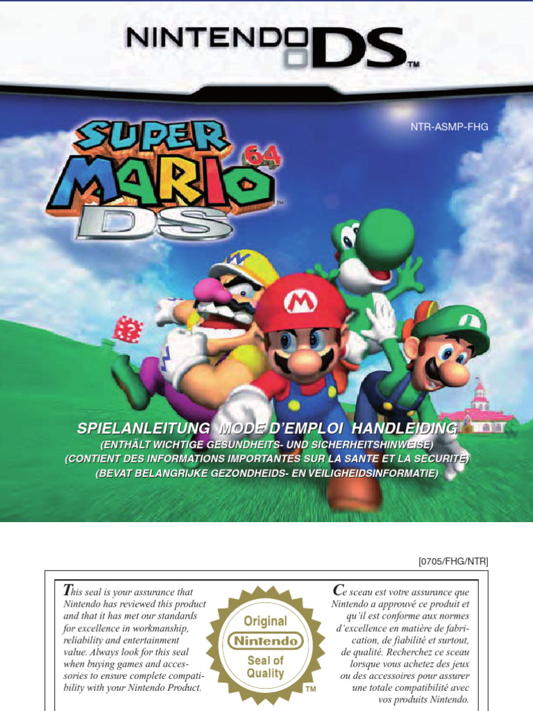 Mode d'emploi SUPER MARIO 64 DS | PDF | Mario | Nintendo
