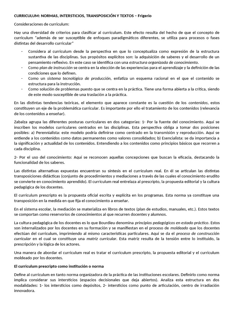 Normas y Estructura del Curriculum Escolar | PDF | Plan de estudios ...
