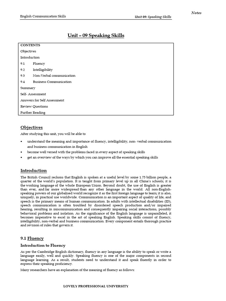Essential Speaking Skills in English | PDF | Nonverbal Communication ...