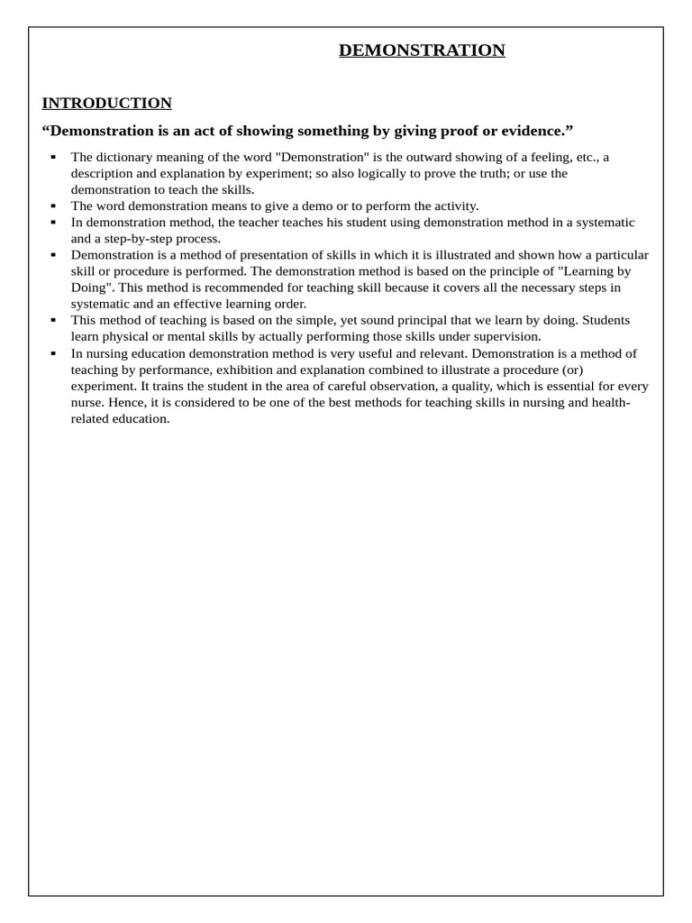 Effective Demonstration Methods in Teaching | PDF | Learning | Simulation