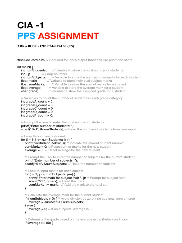 120317244013_ARKA B0SE_CIA-1_PPS | PDF | Computer Programming ...