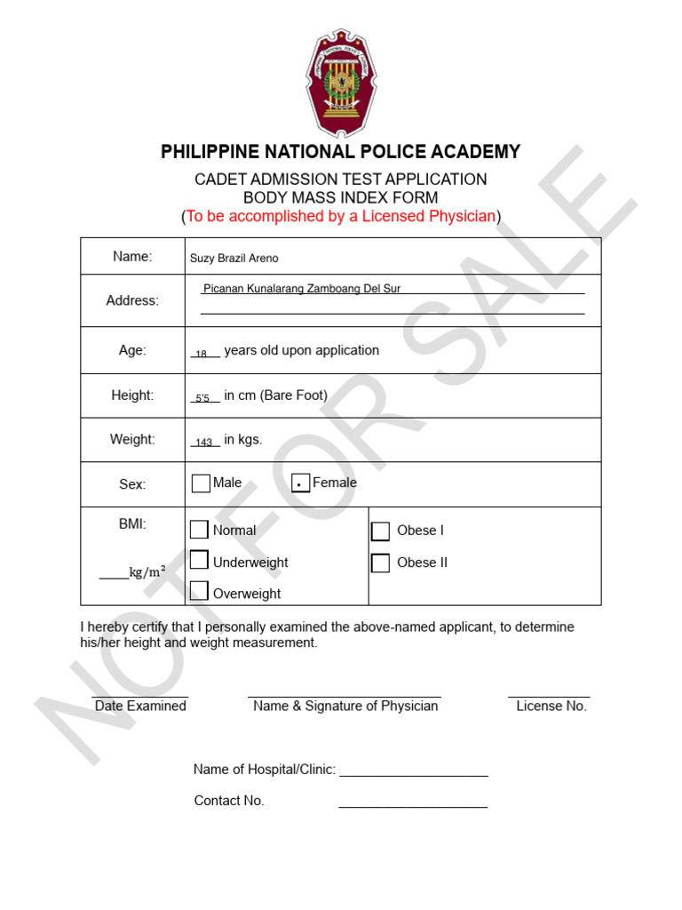 Pnpa Bmi Form 2 | PDF