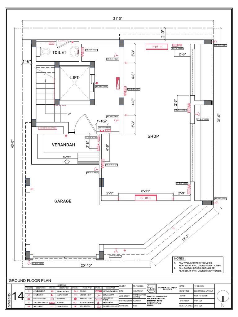 Ground Floor Electrical Layout Plan | PDF