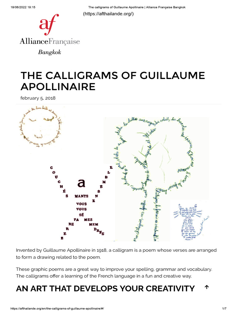 Calligrams by Guillaume Apollinaire | PDF | Human Communication | Writing