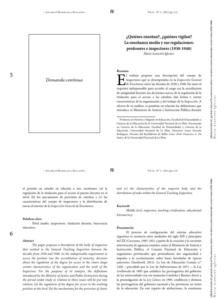 Enseñanza Media e Inspectores | PDF | Maestros | Educación Secundaria