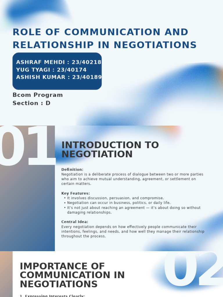 Communication and Relationships in Negotiation | PDF | Negotiation ...