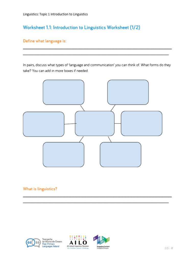 Introduction to Linguistics Worksheet | PDF | Linguistics | Learning
