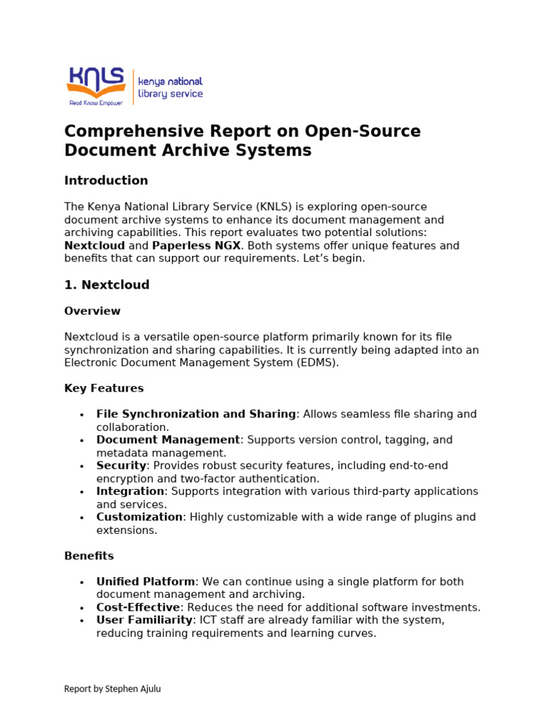 Comprehensive Open-Source Digital Archive Report | PDF | Optical ...