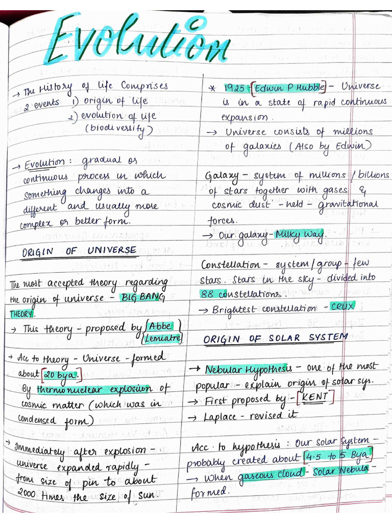 Evolution Notes | PDF