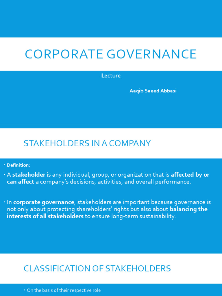 Understanding Corporate Stakeholders | PDF | Corporate Social ...