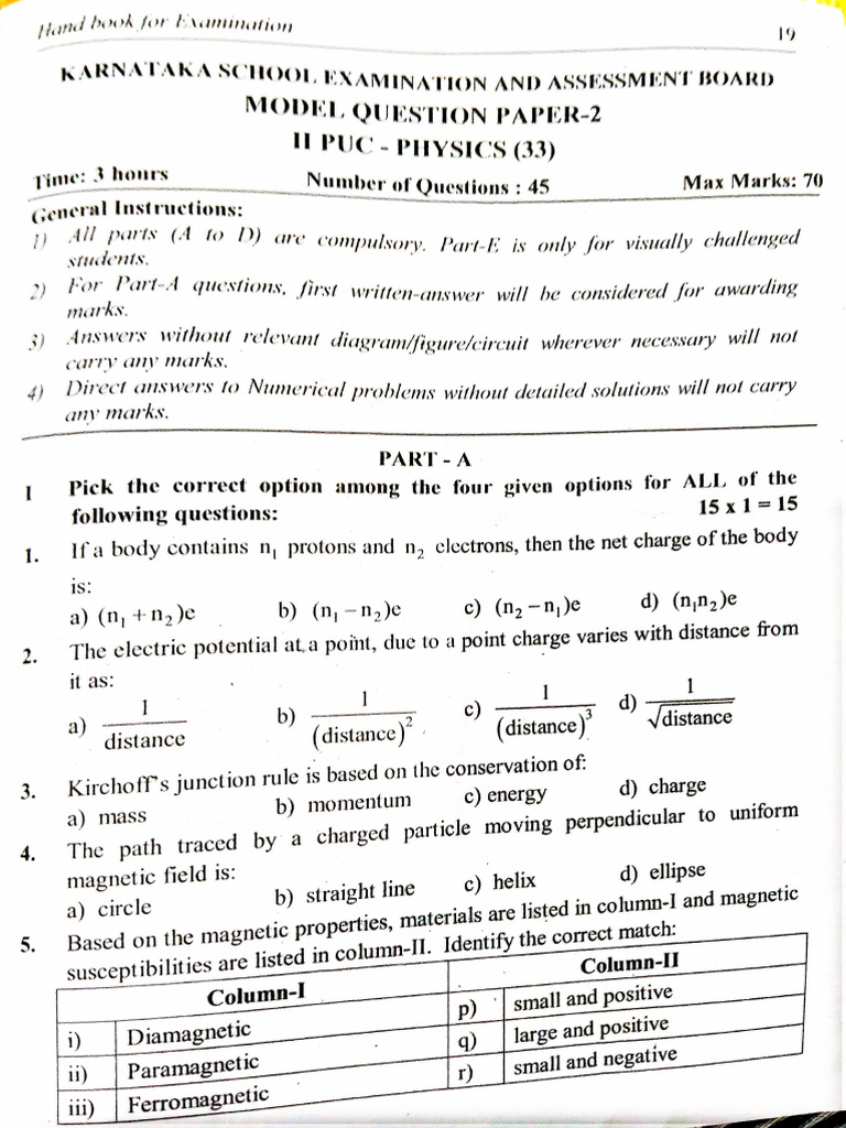 Phy Model Paper 2 | PDF