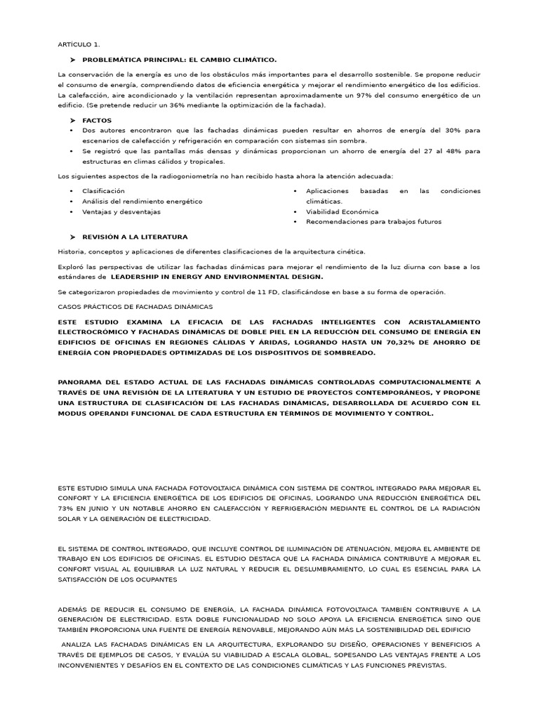 Eficiencia Energética en Fachadas Dinámicas | PDF | Uso eficiente de ...